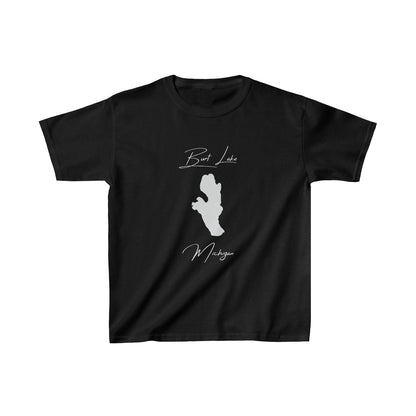 Michigan  Burt  Lake  Youth  T-shirt  front  position  view  from  front  black.webp
