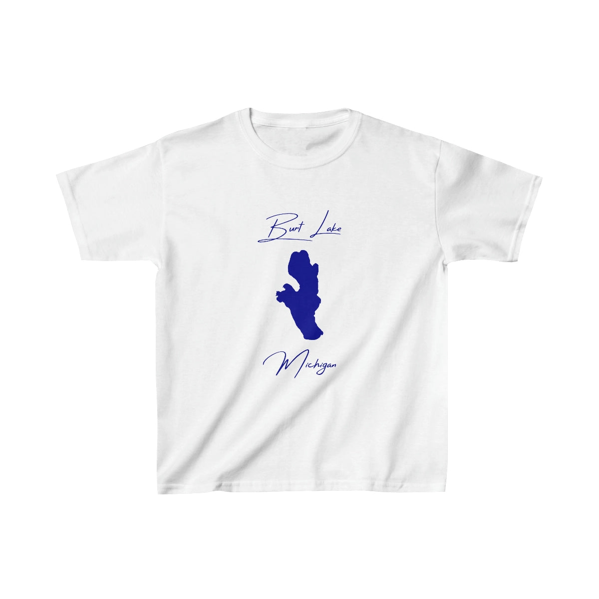Michigan  Burt  Lake  Youth  T-shirt  front  position  view  from  front  white.webp