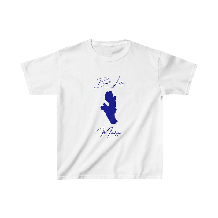 Michigan  Burt  Lake  Youth  T-shirt  front  position  view  from  front  white.webp