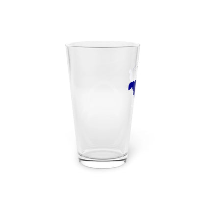 Michigan  Crooked  Lake  16oz  Pint  Glass  front  position  view  from  left  16oz.webp