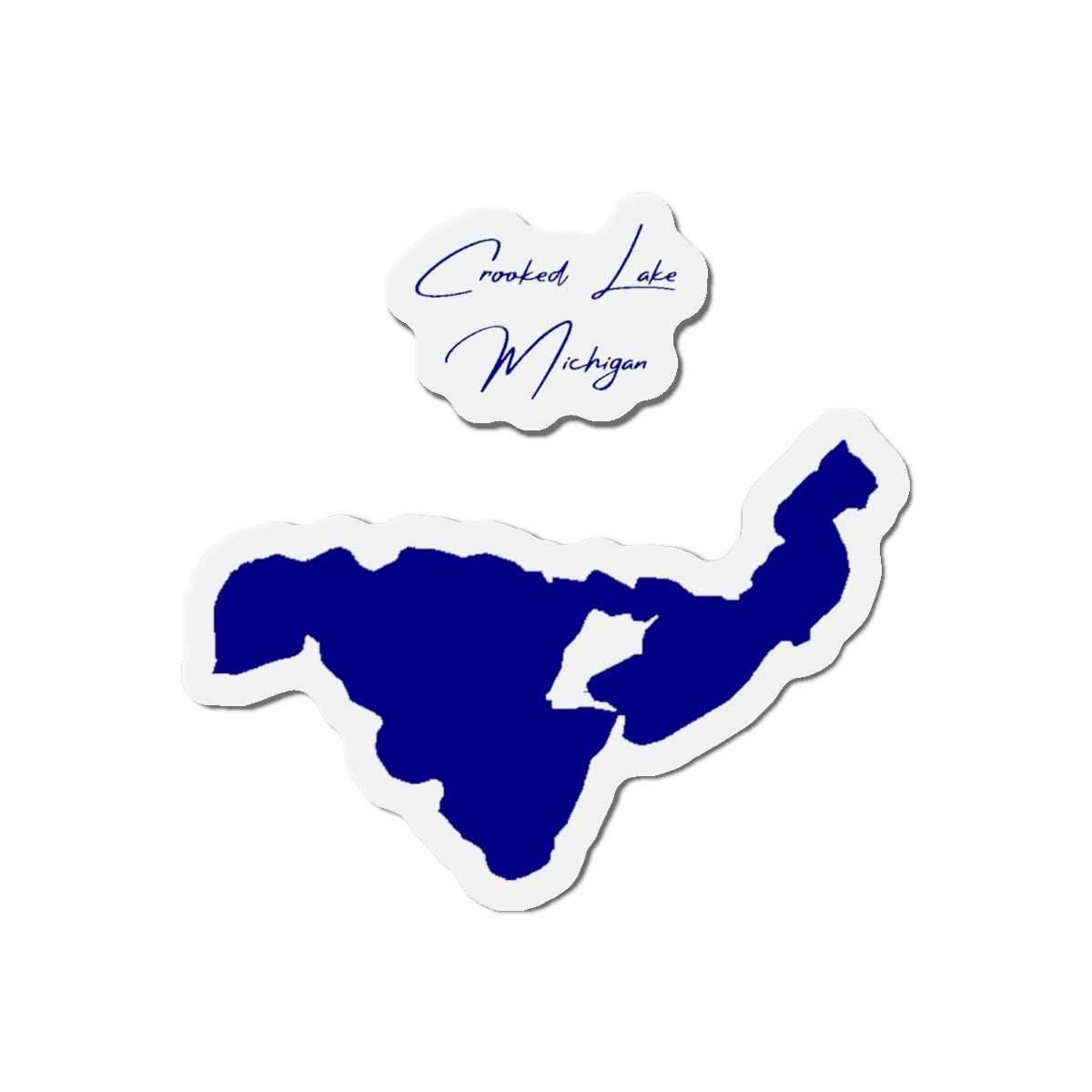 Michigan  Crooked  Lake  Die  Cut  Magnet  front  position  view  from  front  4  x  4.webp