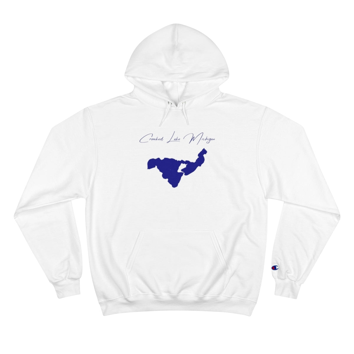 Michigan  Crooked  Lake  Hoodie  front  position  view  from  front  white.webp