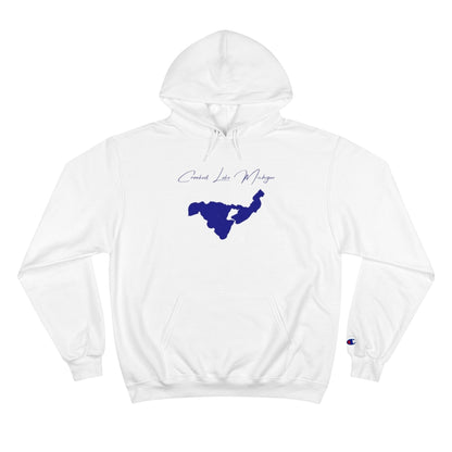 Michigan  Crooked  Lake  Hoodie  front  position  view  from  front  white.webp