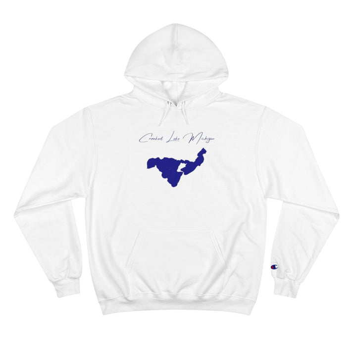 Michigan  Crooked  Lake  Hoodie  front  position  view  from  front  white.webp