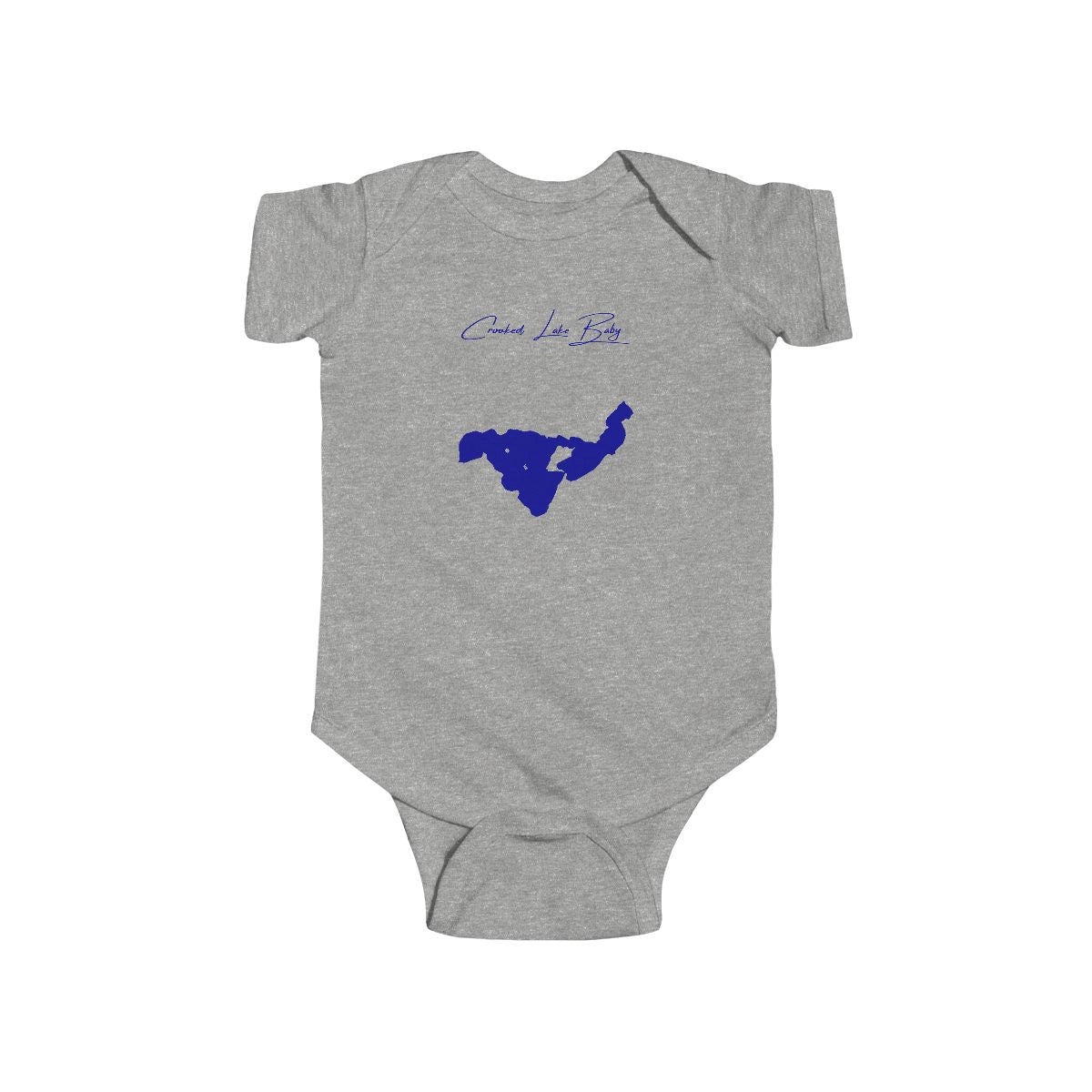 Michigan  Crooked  Lake  Onesie  front  position  view  from  front  heather.webp