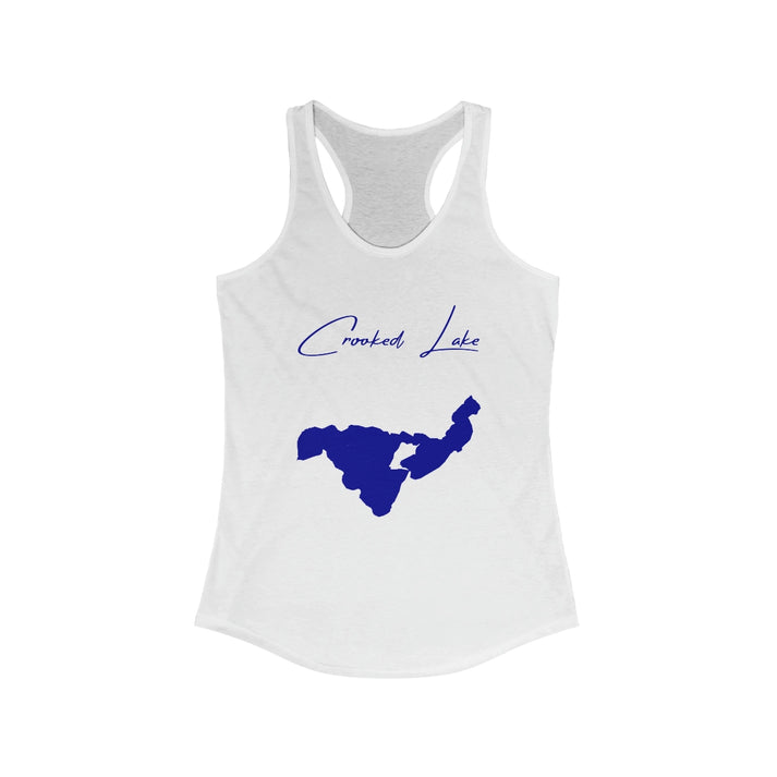 Michigan  Crooked  Lake  Racerback-Tank  front  position  view  from  front  solid  white.webp