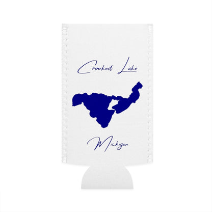 Michigan  Crooked  Lake  Slim  Can  Koozie  front  position  view  from  flat-front  white.webp