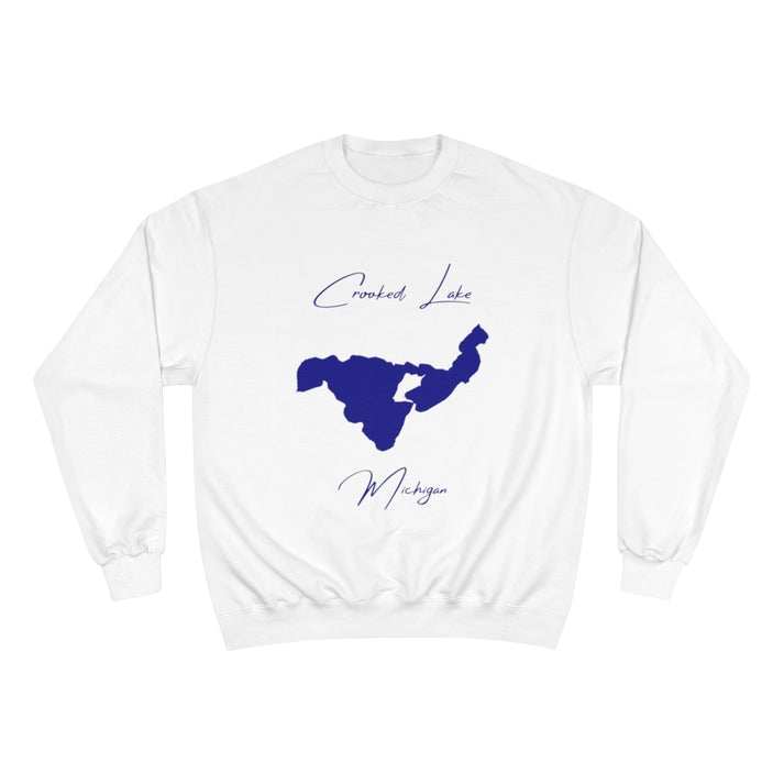 Michigan  Crooked  Lake  Sweatshirt  front  position  view  from  front  white.webp