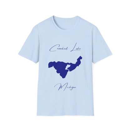 Michigan  Crooked  Lake  T-shirt  front  position  view  from  front  light  blue.webp