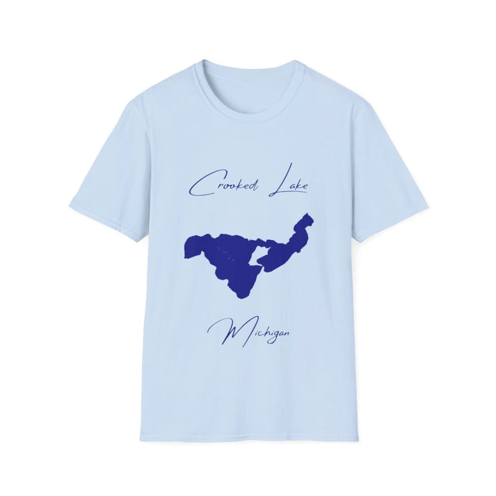 Michigan  Crooked  Lake  T-shirt  front  position  view  from  front  light  blue.webp