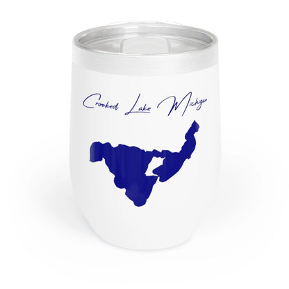 Michigan  Crooked  Lake  Wine  Tumbler  front  position  view  from  front  white.webp