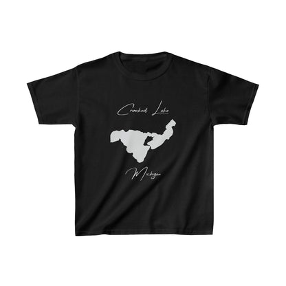 Michigan  Crooked  Lake  Youth  T-shirt  front  position  view  from  front  black.webp
