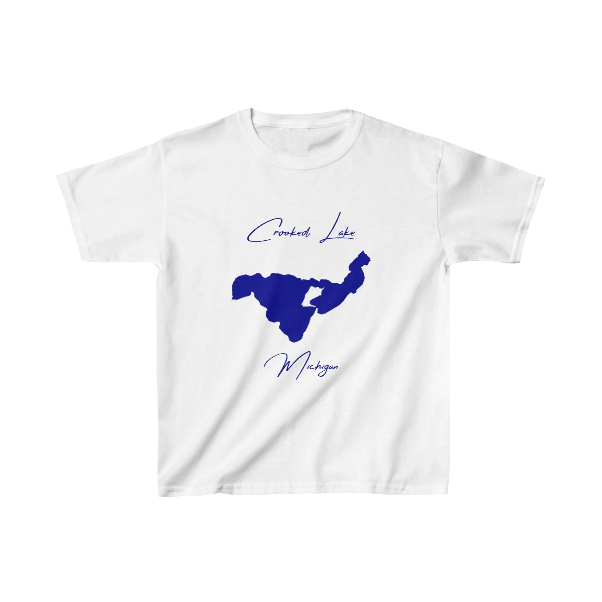 Michigan  Crooked  Lake  Youth  T-shirt  front  position  view  from  front  white.webp