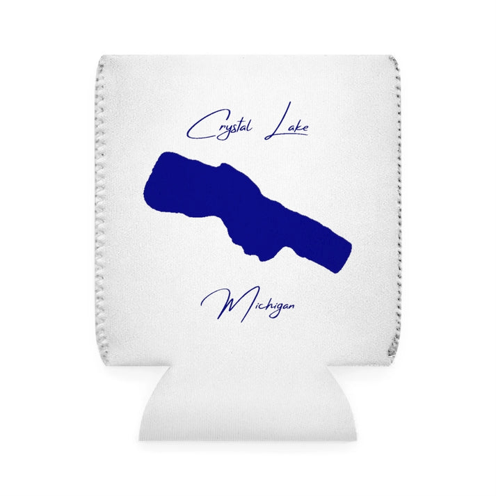 Michigan  Crystal  Lake  Can  Koozie  front  position  view  from  front-1  white.webp