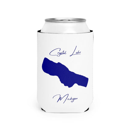 Michigan  Crystal  Lake  Can  Koozie  front  position  view  from  front-2  white.webp