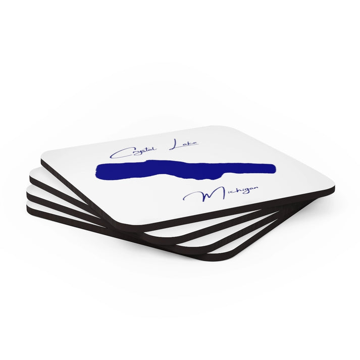 Michigan  Crystal  Lake  Coaster  Set  front  position  view  from  stacked  3.75  x  3.75.webp