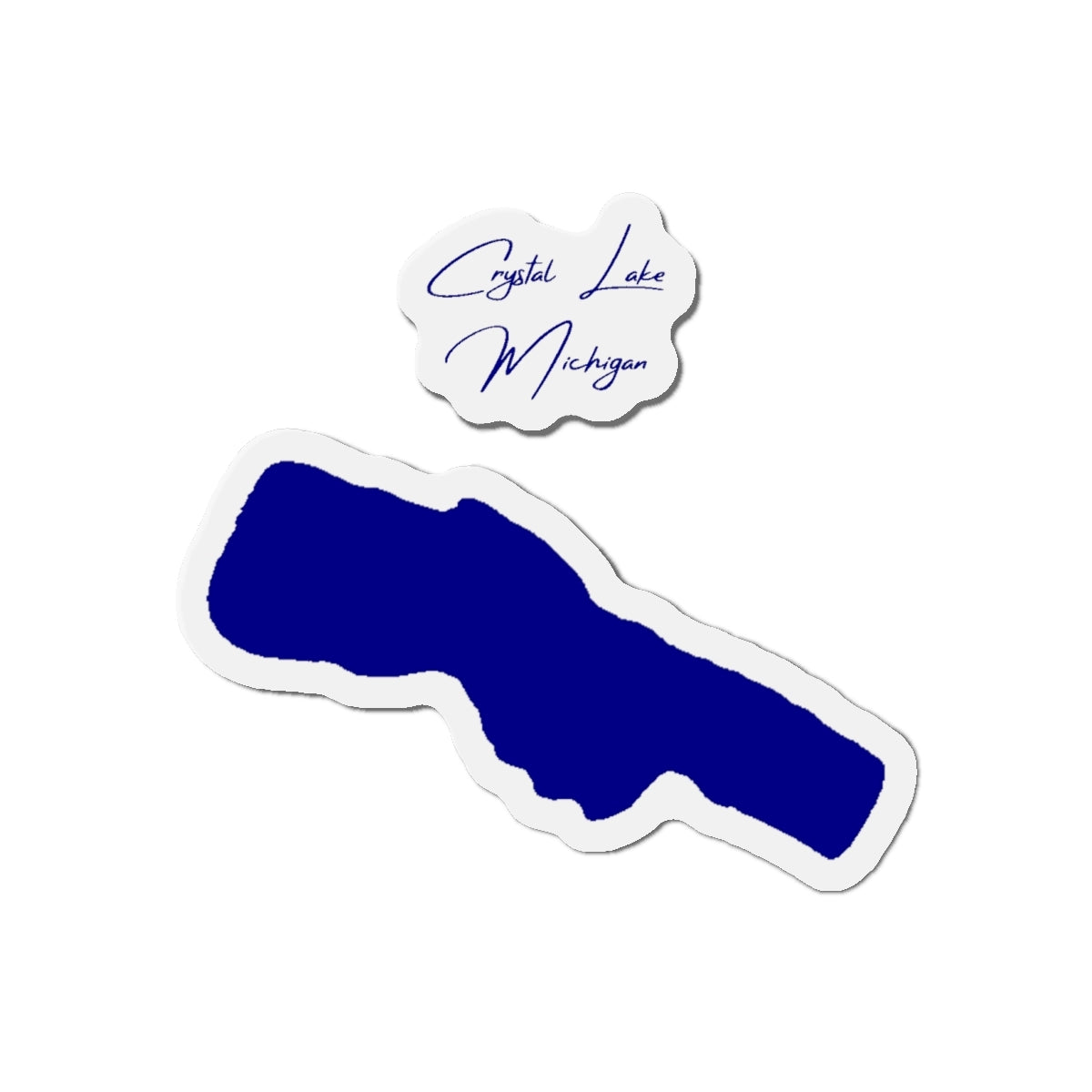 Michigan  Crystal  Lake  Die  Cut  Magnet  front  position  view  from  front  4  x  4.webp