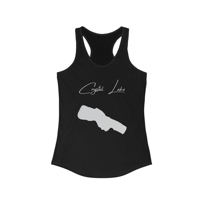 Michigan  Crystal  Lake  Racerback-Tank  front  position  view  from  front  solid  black.webp