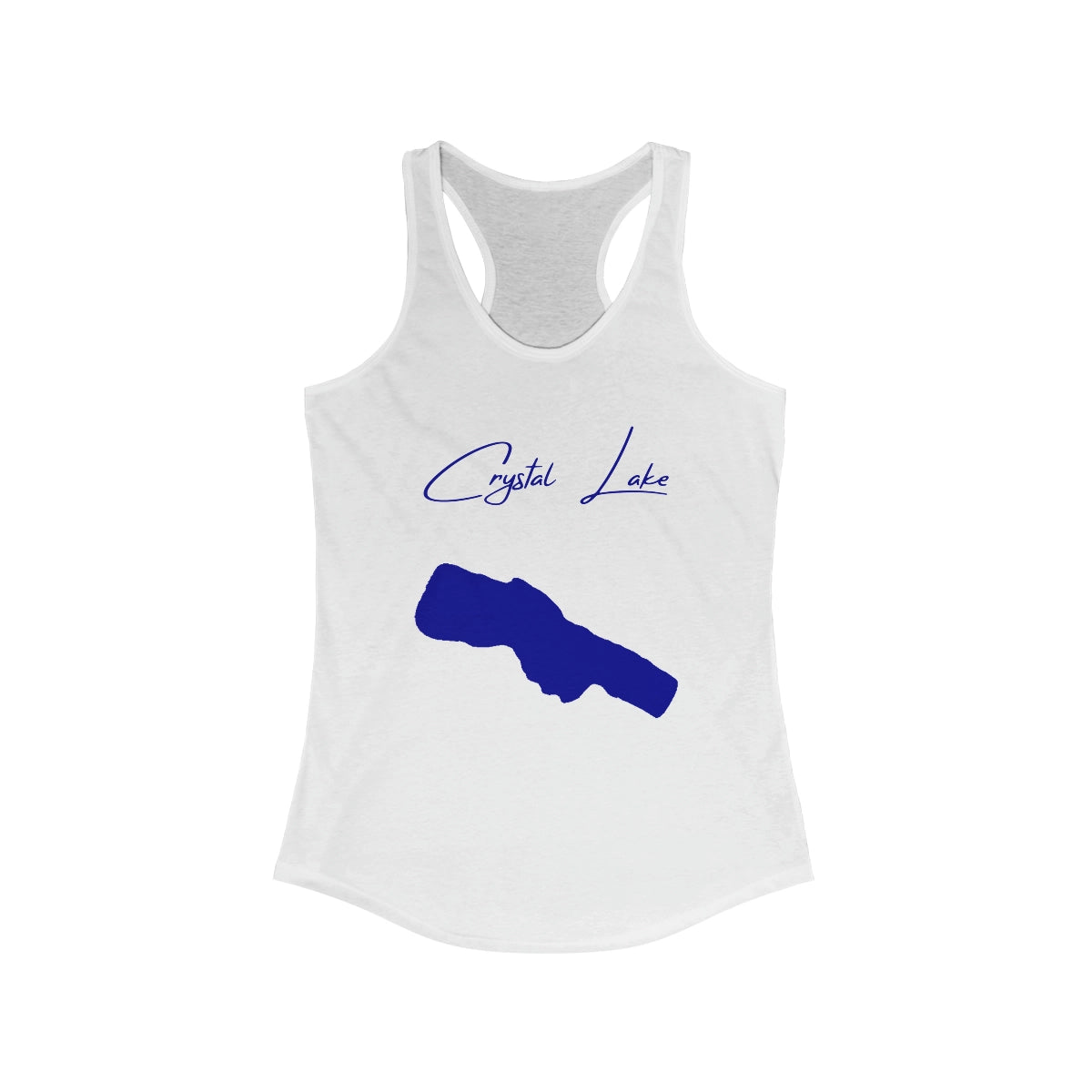 Michigan  Crystal  Lake  Racerback-Tank  front  position  view  from  front  solid  white.webp