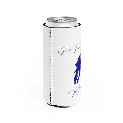 Michigan  Grand  Traverse  Bay  Slim  Can  Koozie  all  position  view  from  right  white.webp