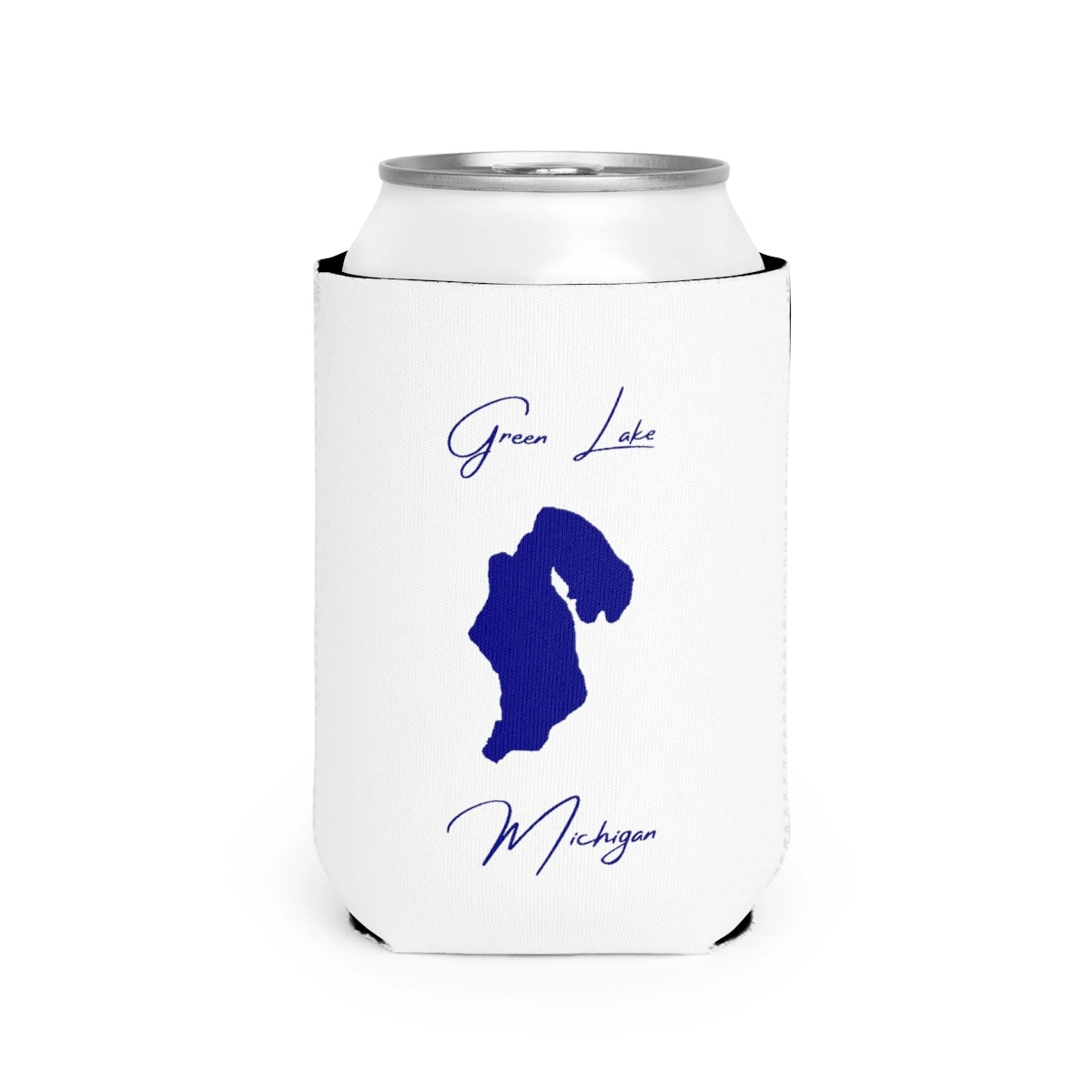 Michigan  Green  Lake  Can  Koozie  front  position  view  from  front-2  white.webp