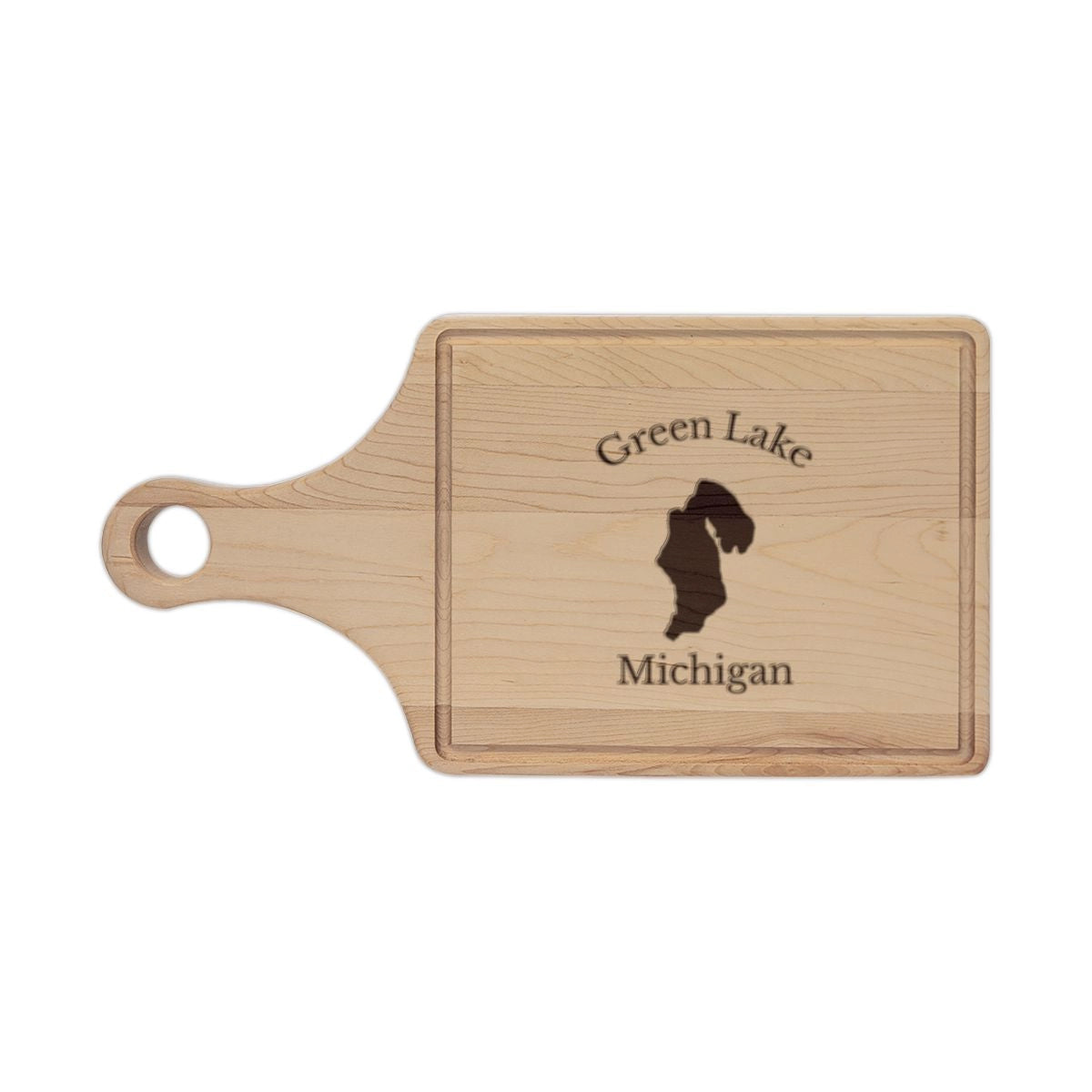 Michigan  Green  Lake  Engraved  Cutting  Board  front  position  view  from  front  maple.webp