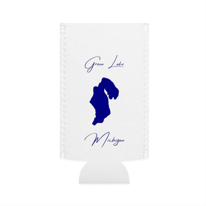Michigan  Green  Lake  Slim  Can  Koozie  front  position  view  from  flat-front  white.webp