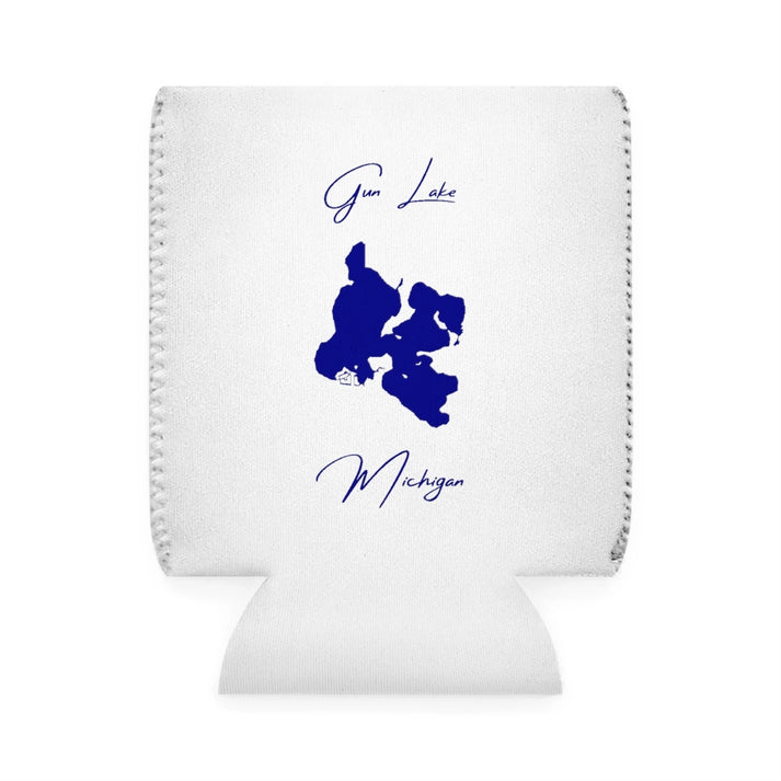 Michigan  Gun  Lake  Can  Koozie  front  position  view  from  front-1  white.webp