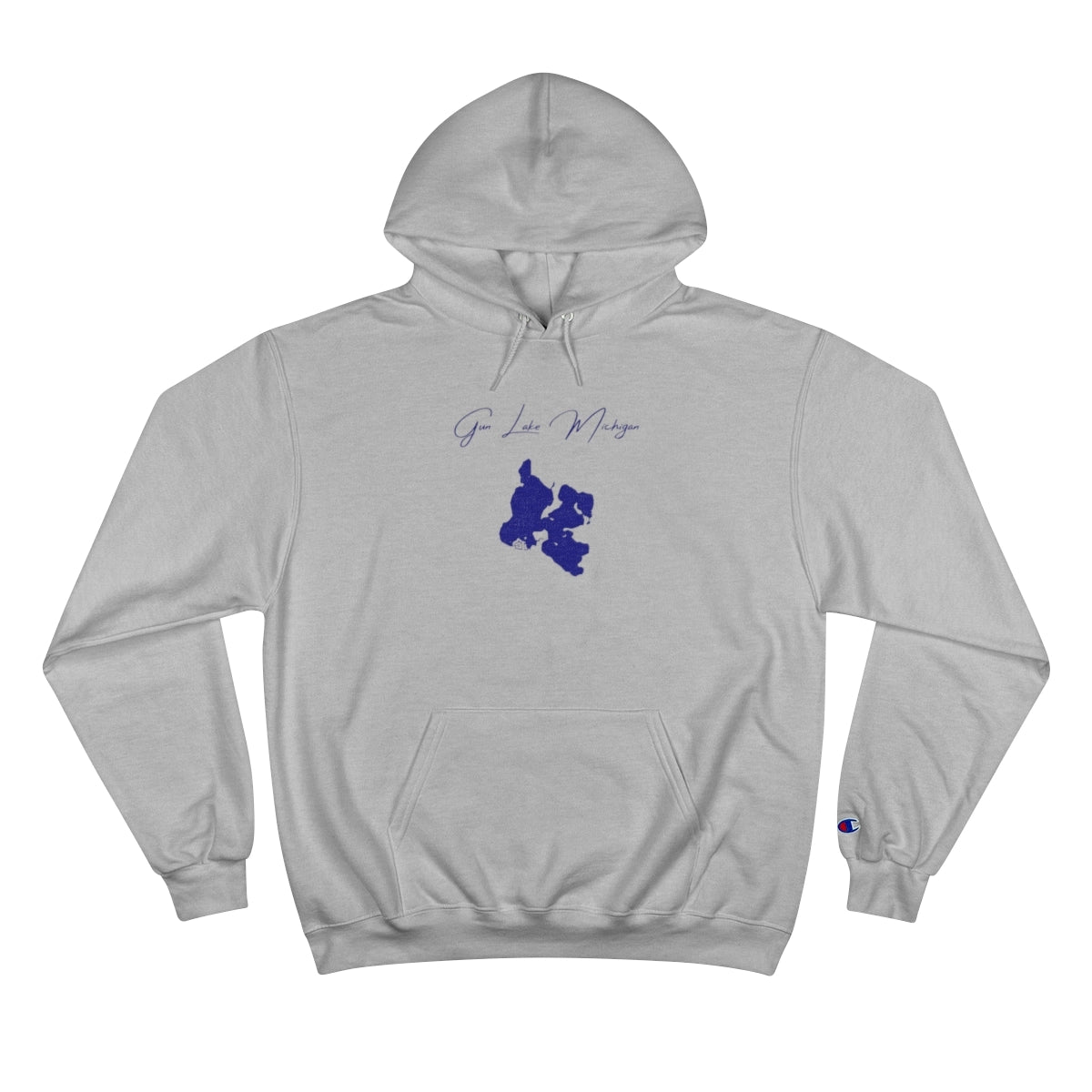Michigan  Gun  Lake  Hoodie  front  position  view  from  front  light  steel.webp