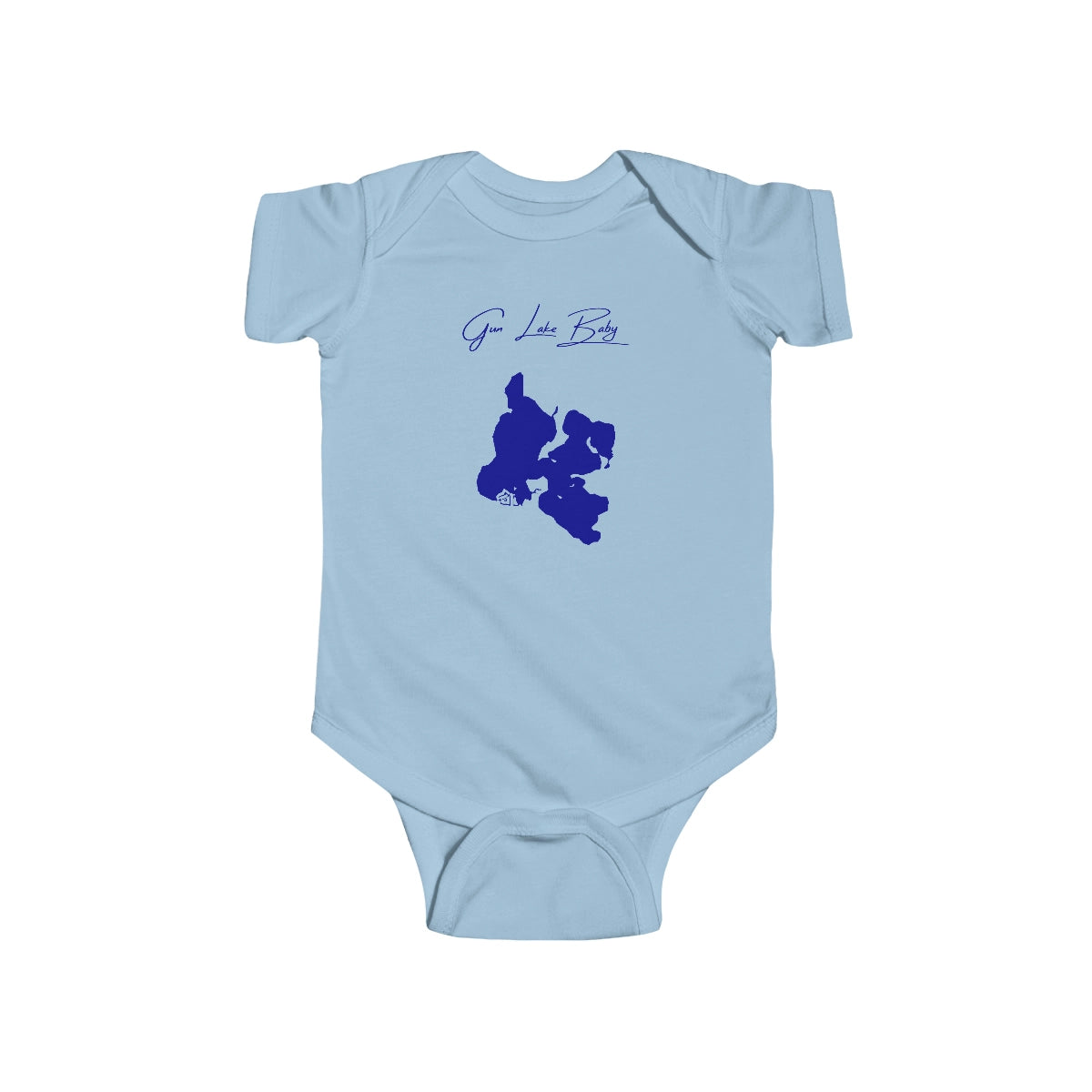 Michigan  Gun  Lake  Onesie  front  position  view  from  front  light  blue.webp