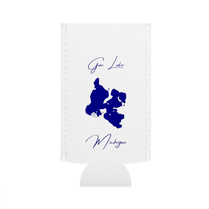 Michigan  Gun  Lake  Slim  Can  Koozie  front  position  view  from  flat-front  white.webp