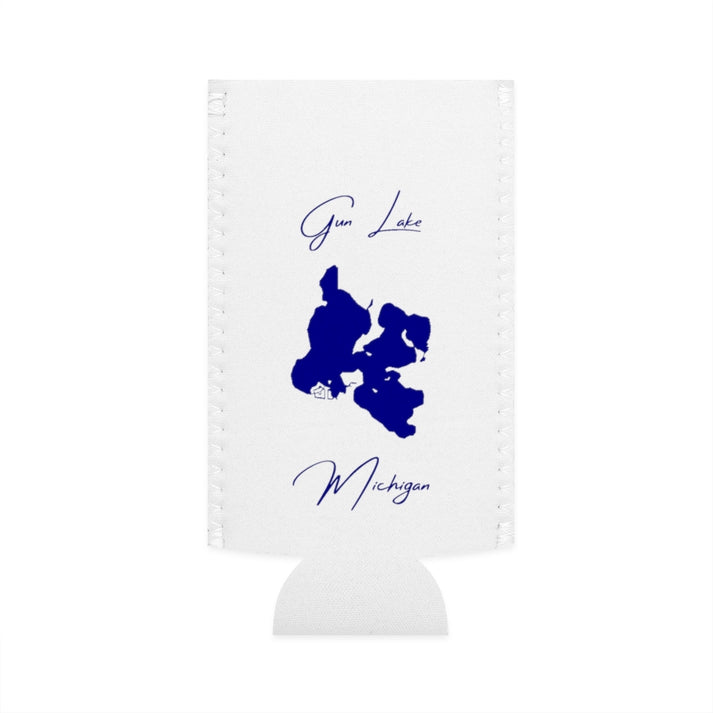 Michigan  Gun  Lake  Slim  Can  Koozie  front  position  view  from  flat-front  white.webp