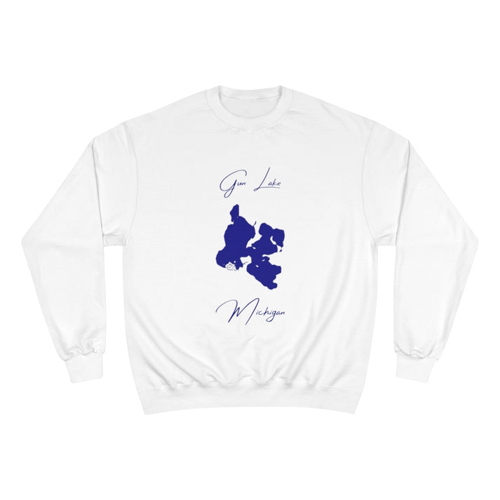 Michigan  Gun  Lake  Sweatshirt  front  position  view  from  front  white.webp