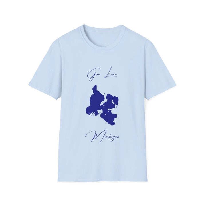 Michigan  Gun  Lake  T-shirt  front  position  view  from  front  light  blue.webp