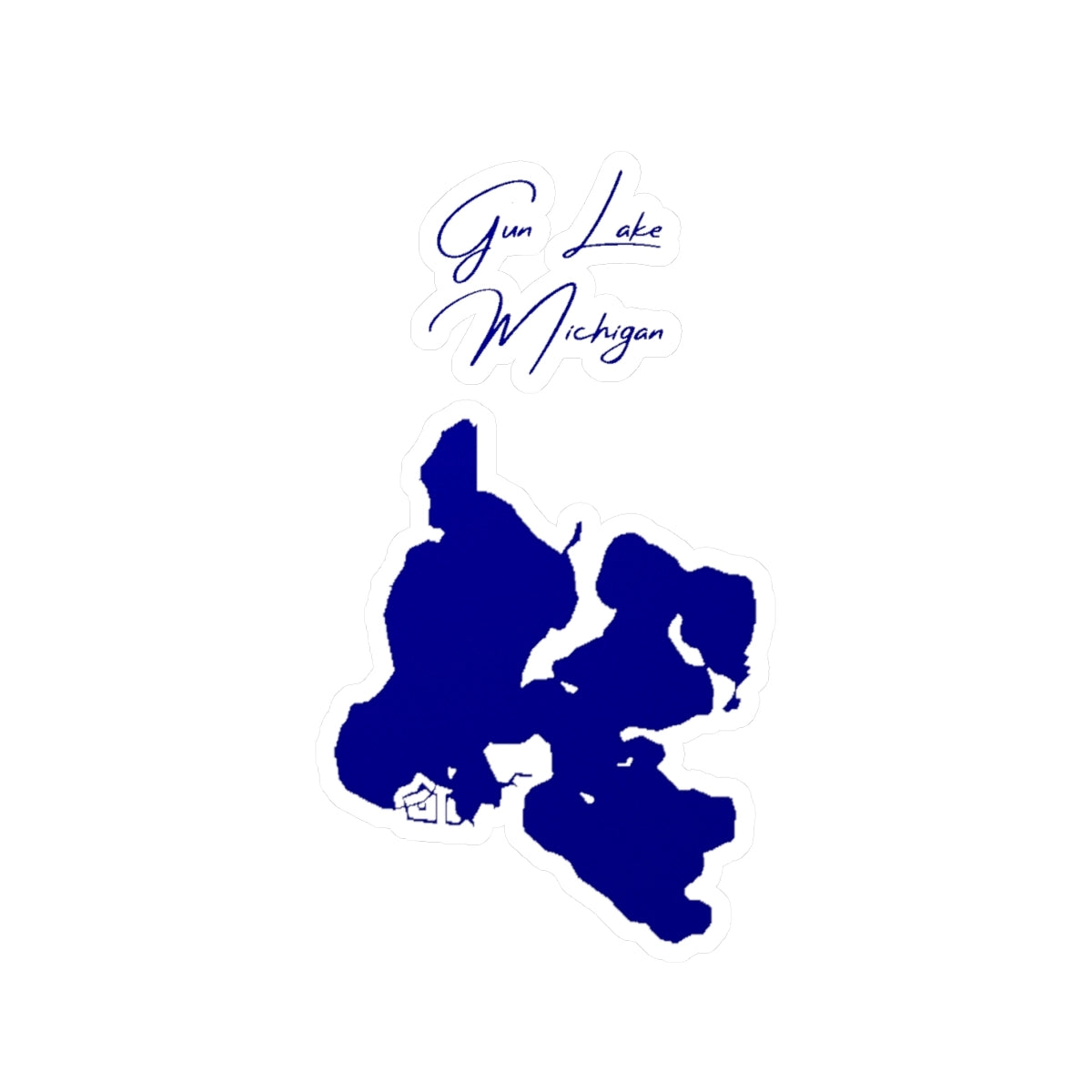 Michigan  Gun  Lake  Vinyl  Decal  other  position  view  from  front  4  x  6.webp