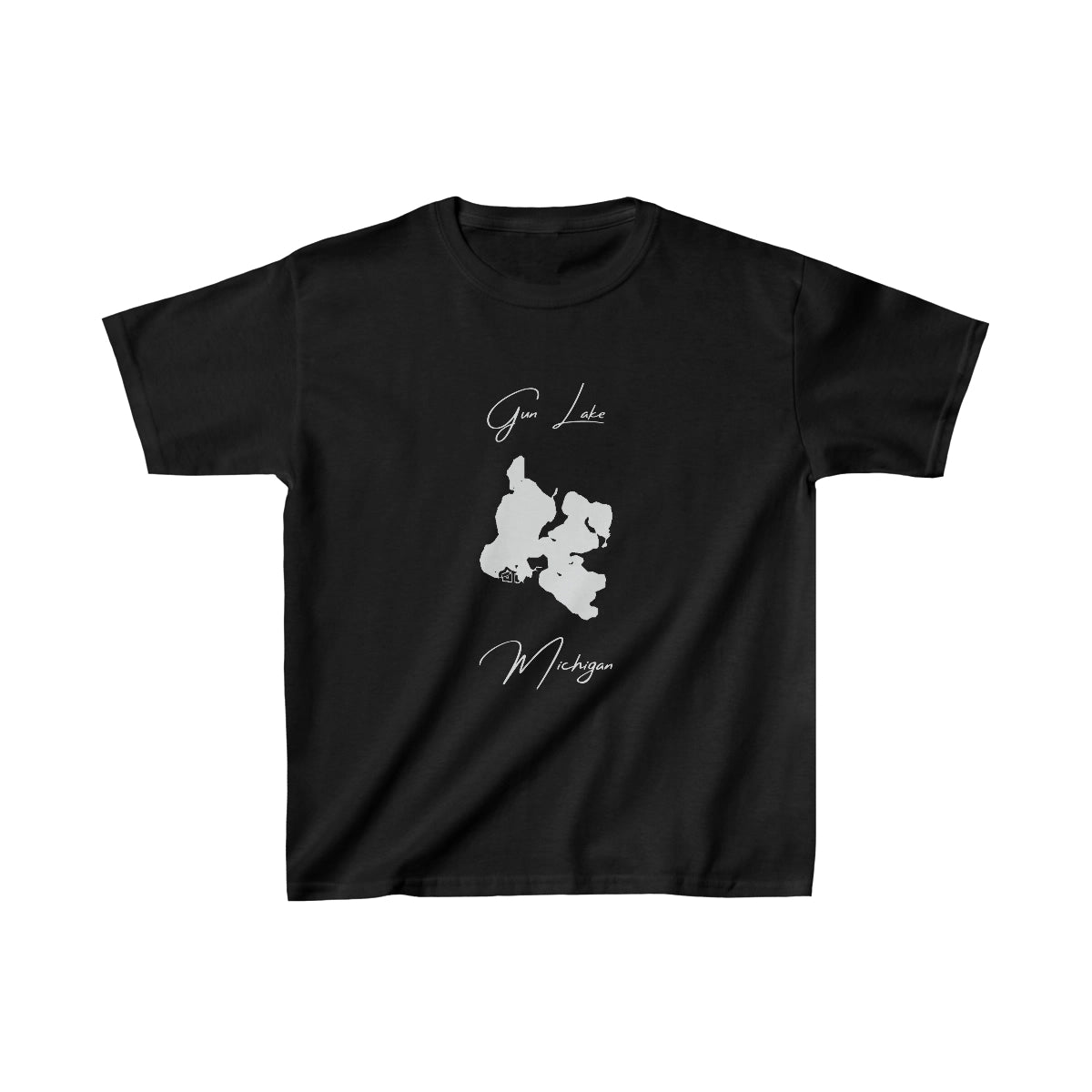 Michigan  Gun  Lake  Youth  T-shirt  front  position  view  from  front  black.webp