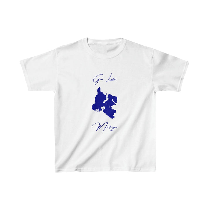 Michigan  Gun  Lake  Youth  T-shirt  front  position  view  from  front  white.webp