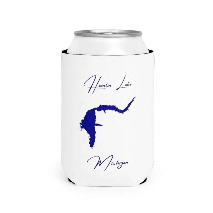Michigan  Hamlin  Lake  Can  Koozie  front  position  view  from  front-2  white.webp
