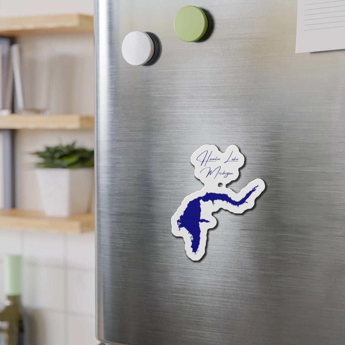 Michigan  Hamlin  Lake  Die  Cut  Magnet  front  position  view  from  context-2  4  x  4.webp