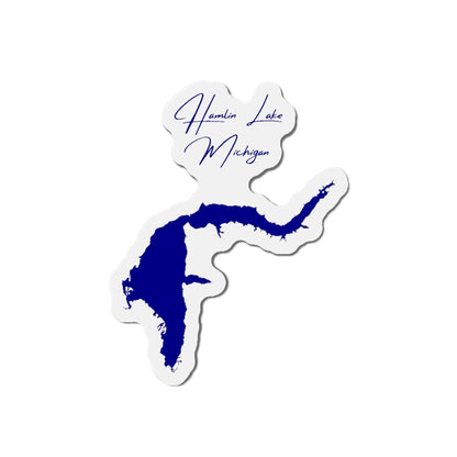 Michigan  Hamlin  Lake  Die  Cut  Magnet  front  position  view  from  front  4  x  4.webp