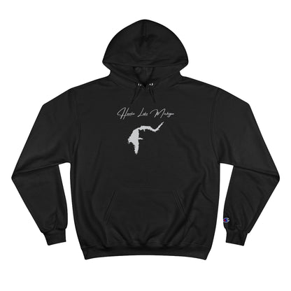 Michigan  Hamlin  Lake  Hoodie  front  position  view  from  front  black.webp