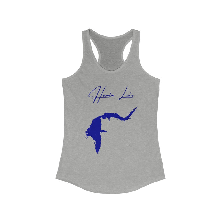 Michigan  Hamlin  Lake  Racerback-Tank  front  position  view  from  front  heather  grey.webp