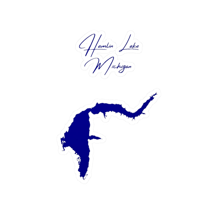 Michigan  Hamlin  Lake  Vinyl  Decal  other  position  view  from  front  4  x  6.webp