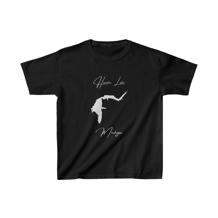 Michigan  Hamlin  Lake  Youth  T-shirt  front  position  view  from  front  black.webp