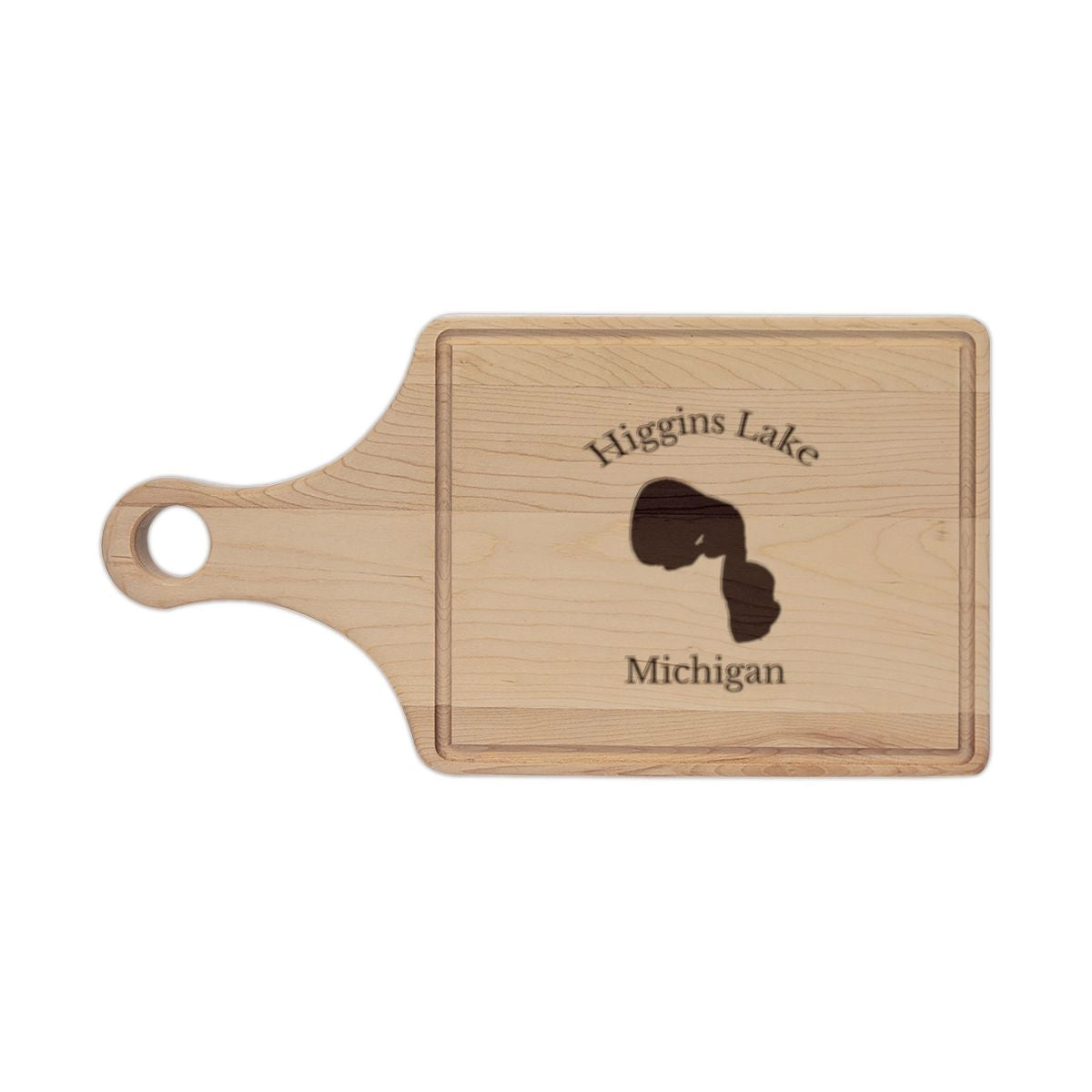 Michigan  Higgins  Lake  Engraved  Cutting  Board  front  position  view  from  front  maple.webp