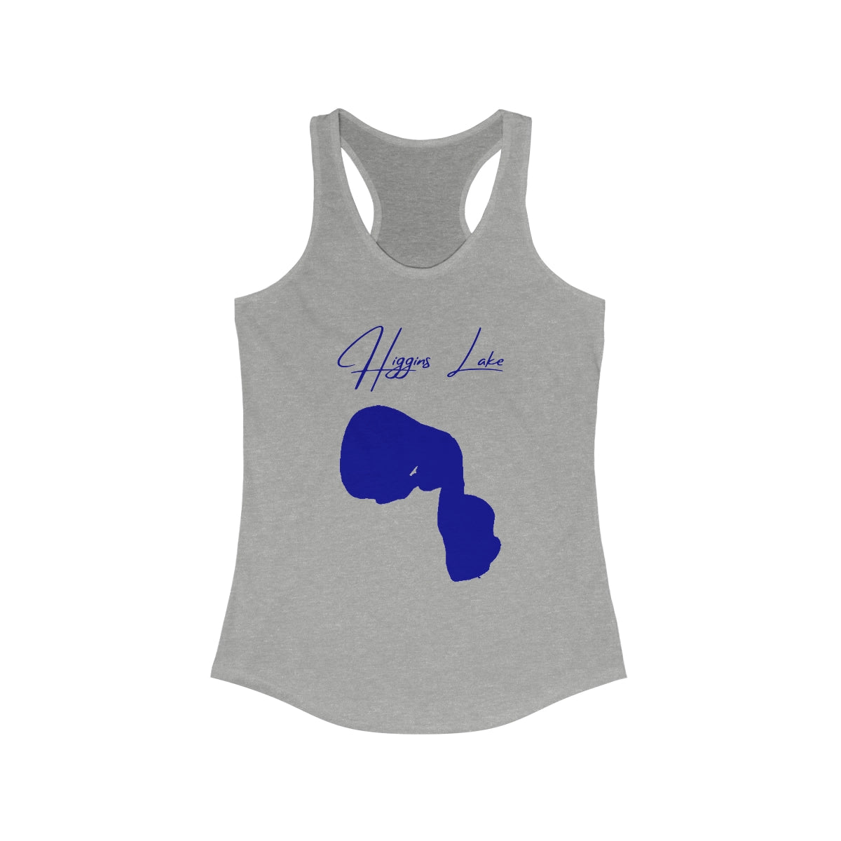 Michigan  Higgins  Lake  Racerback-Tank  front  position  view  from  front  heather  grey.webp