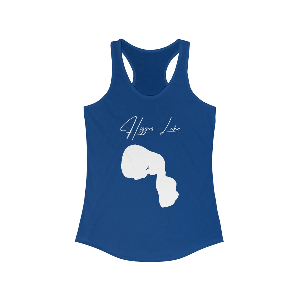 Michigan  Higgins  Lake  Racerback-Tank  front  position  view  from  front  solid  royal.webp