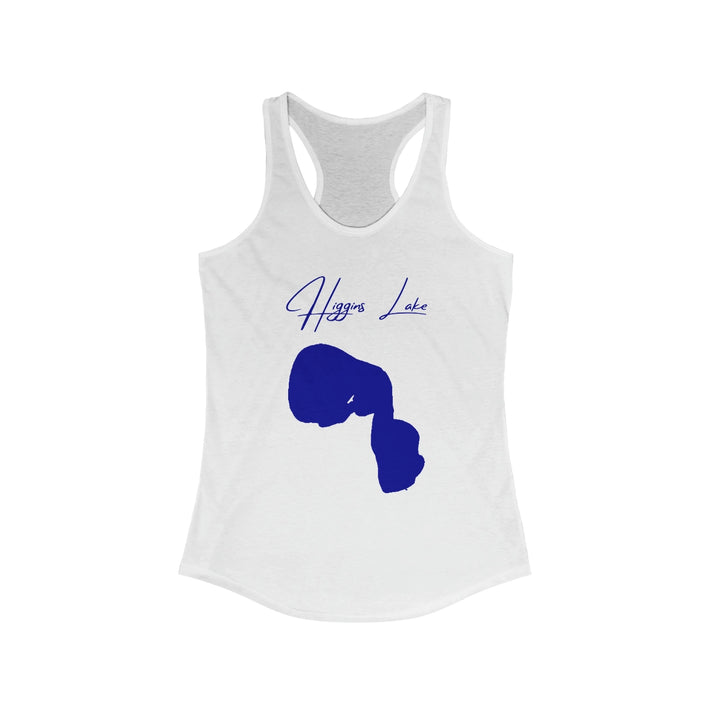 Michigan  Higgins  Lake  Racerback-Tank  front  position  view  from  front  solid  white.webp