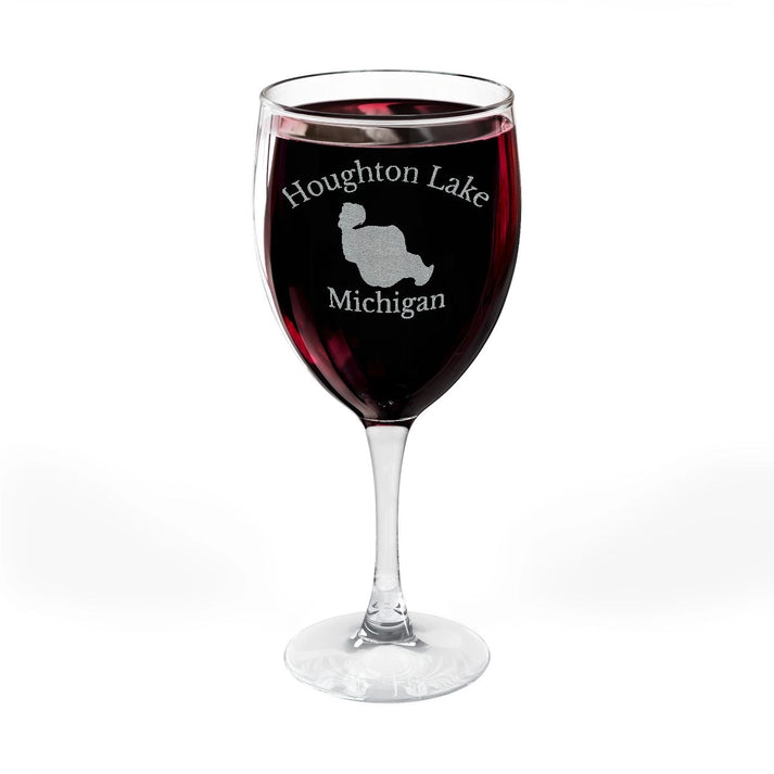 Michigan  Houghton  Lake  Engraved  Wine  Glass  other  position  view  from  front-full  10.5oz.webp