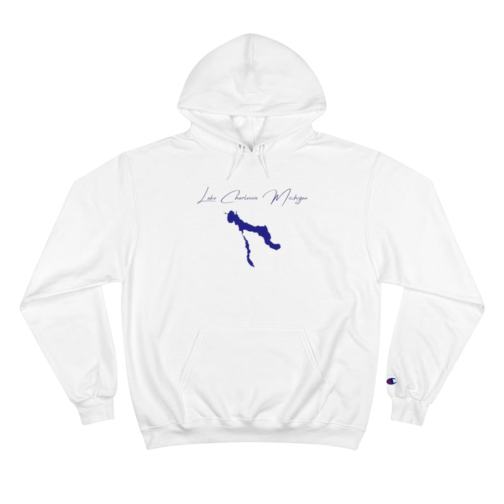 Michigan  Lake  Charlevoix  Hoodie  front  position  view  from  front  white.webp